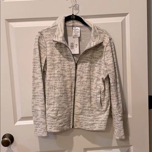 Cream Combo Zip Up Jacket